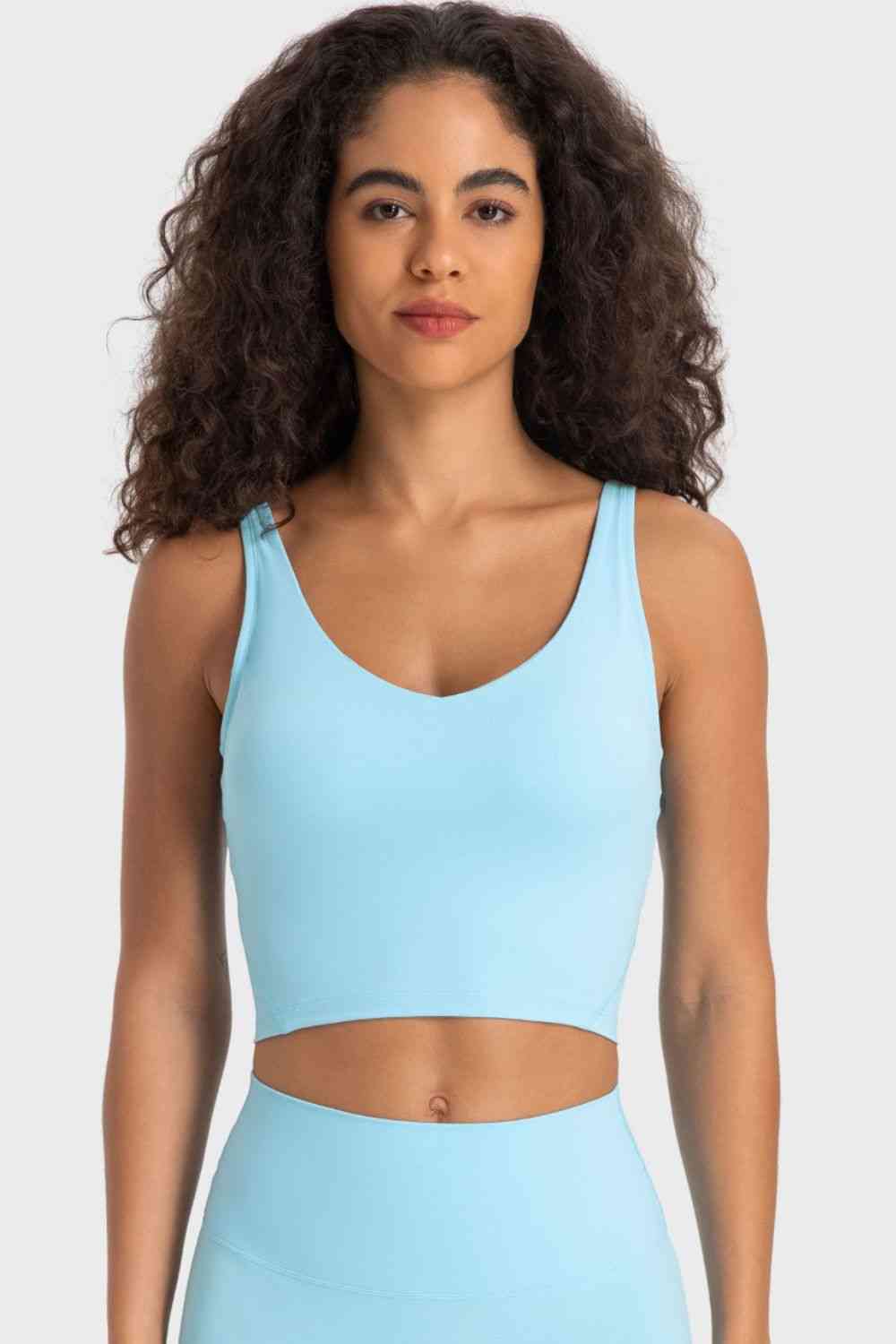 SHE REBEL - Deep V-Neck Crop Sports Bra | Available in 5 Colors